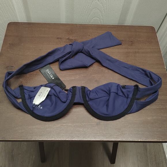 Tavik NWT Size Small Charlie Swimsuit Blue Cobalt Bikini Top *NO NECK STRAP* - Picture 2 of 5